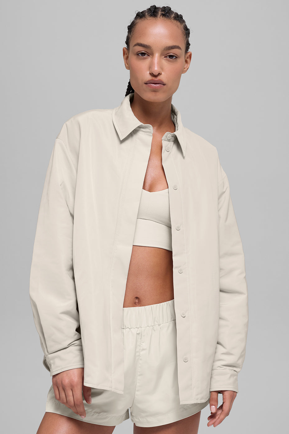 Alo Yoga Socialite Shacket - Bone - imagen 1