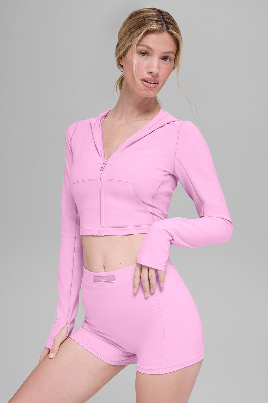 Alo Yoga Alosoft Sincere Fitted Jacket - Candy Heart Pink - imagen 3