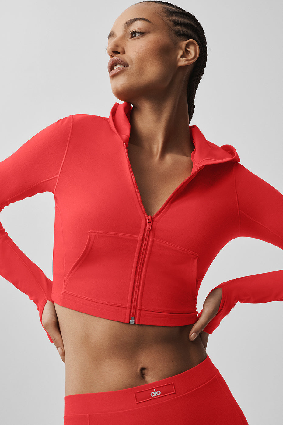 Alo Yoga Alosoft Sincere Fitted Jacket - Bright Red - imagen 2