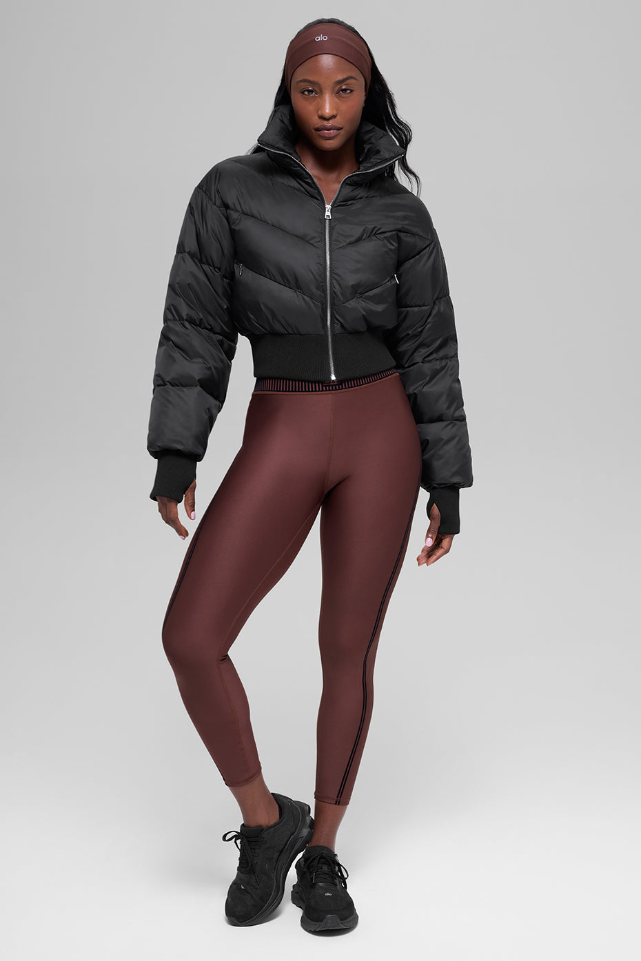 Alo Yoga Cropped Atmosphere Puffer - Black - imagen 6