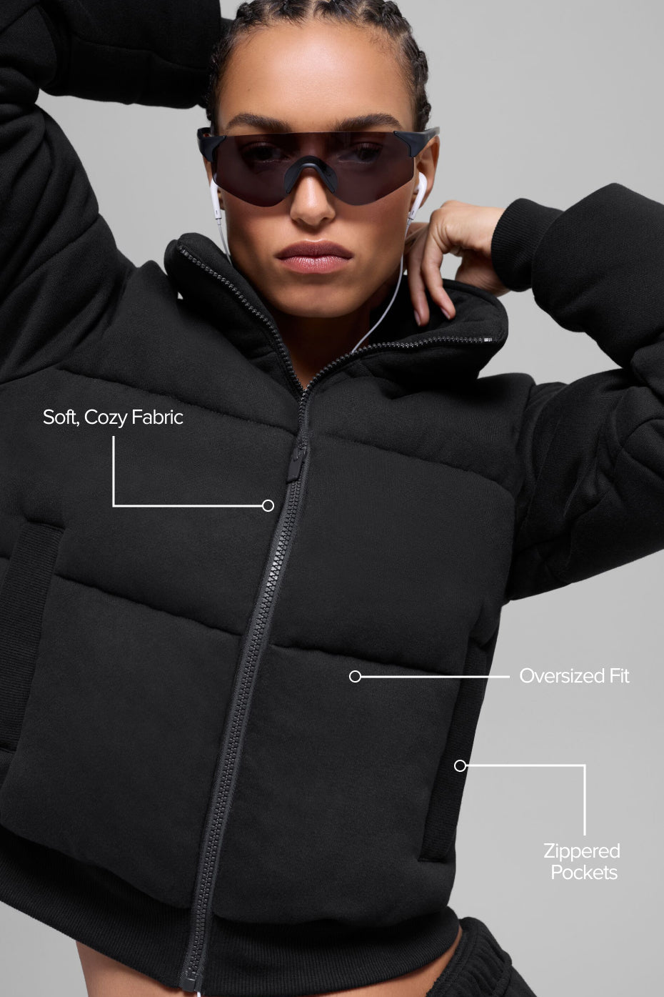 Alo Yoga Sweatshirt Puffer - Black - imagen 2