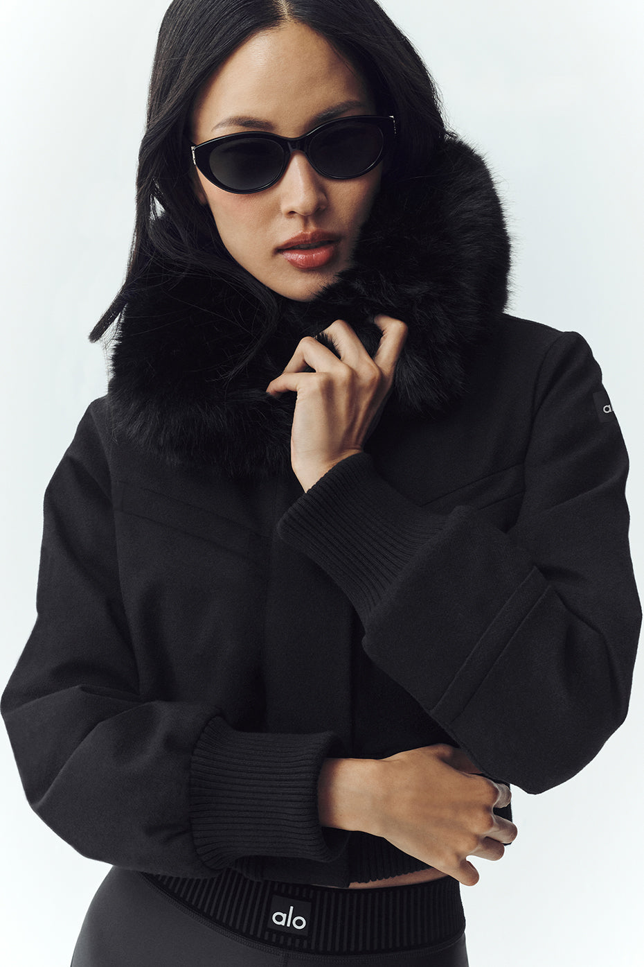 Alo Yoga Wool Blend Bunny Slope Jacket - Black - imagen 1