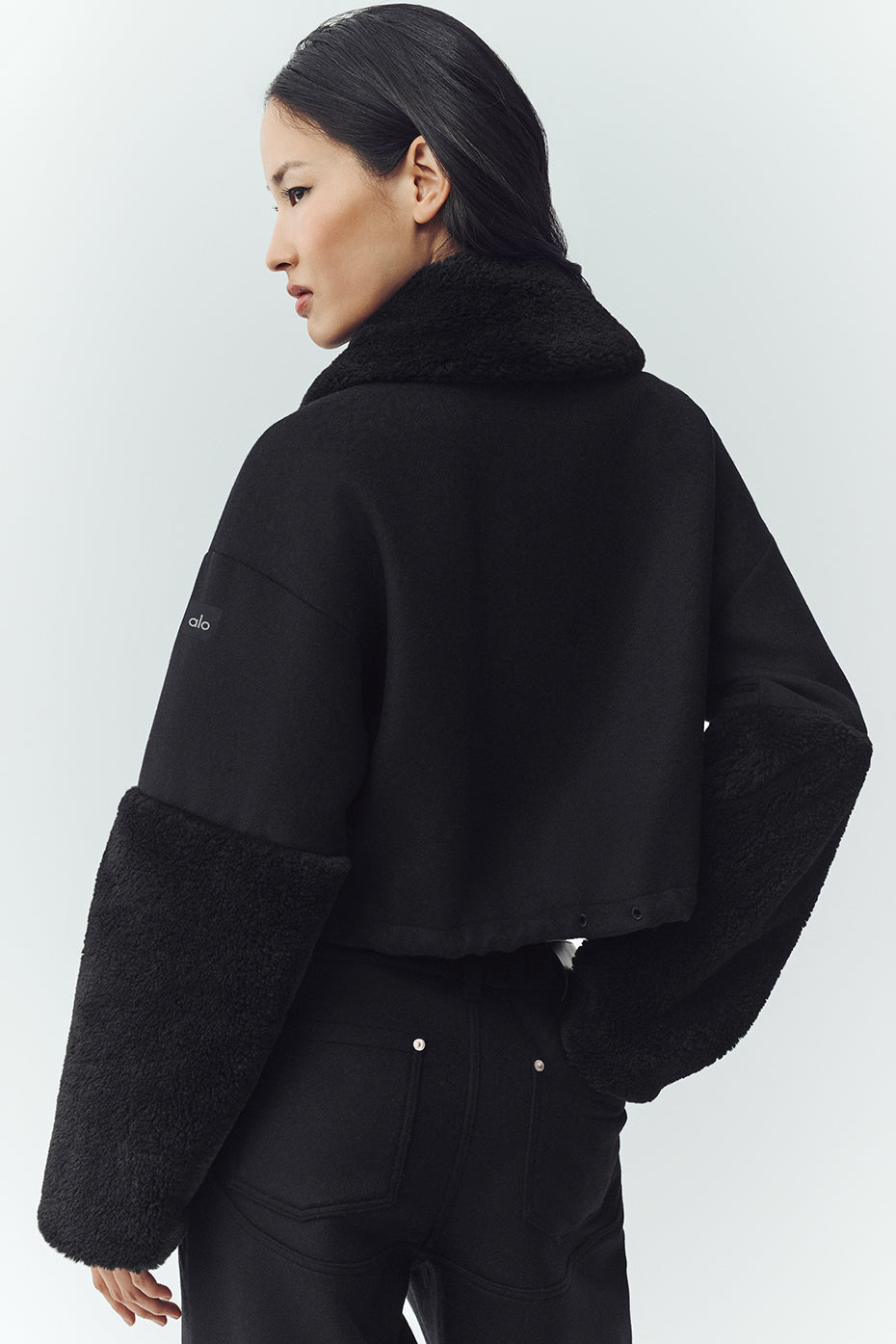 Alo Yoga Wool Blend Nightfall Bomber - Black - imagen 2