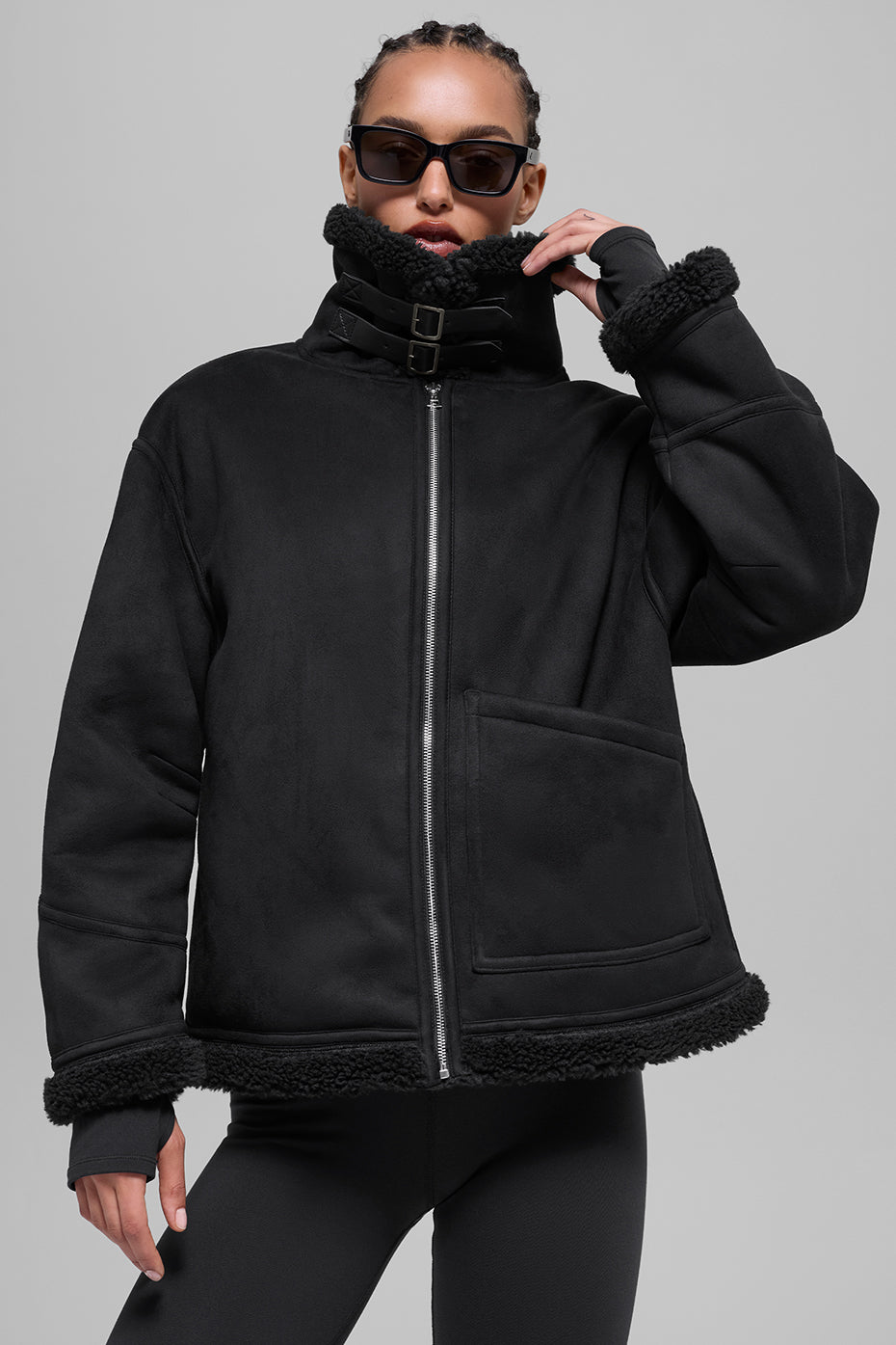 Alo Yoga Faux Shearling Grand Jacket - Black - imagen 1