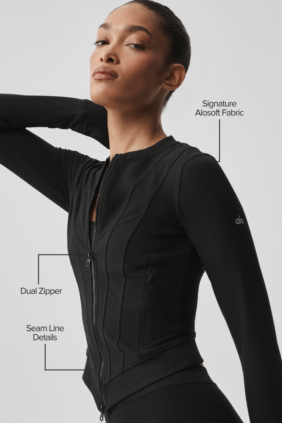 Alo Yoga Alosoft Recharge Jacket - Black - imagen 2