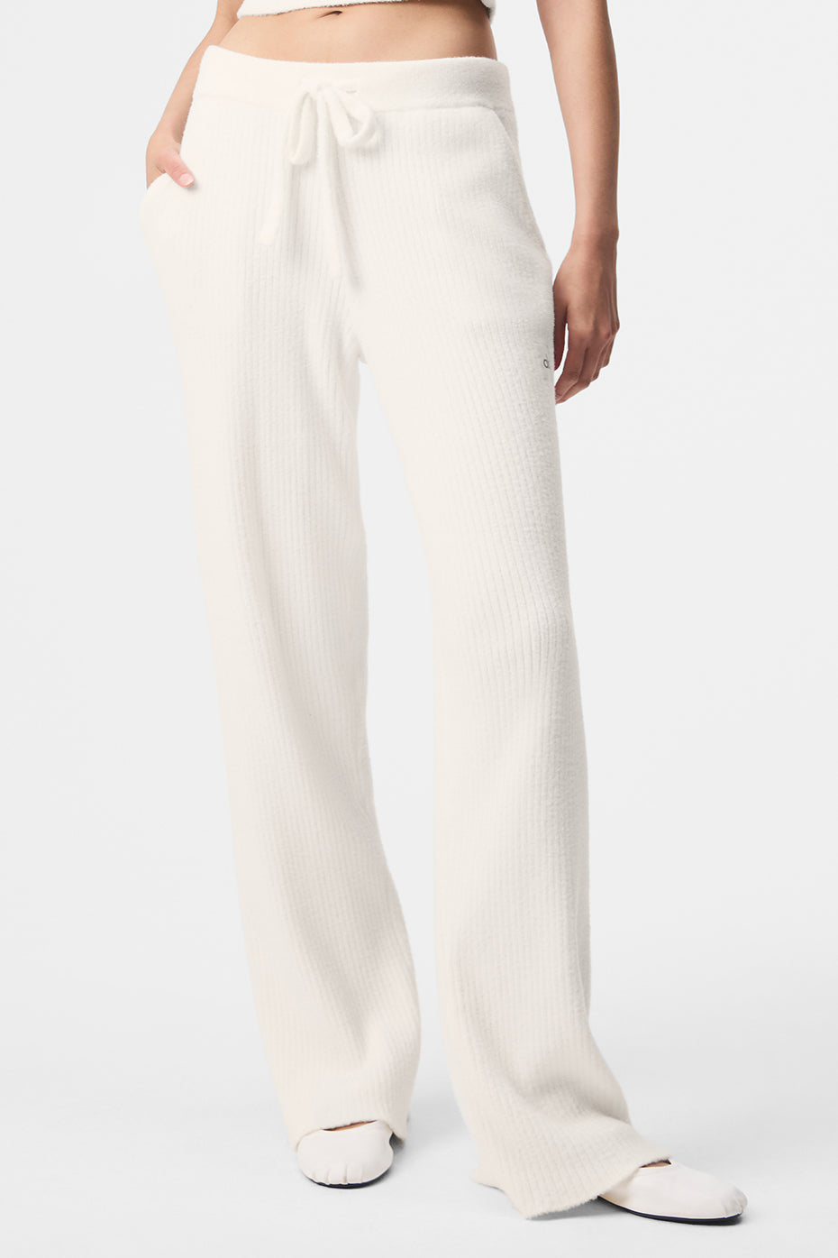 Alo Yoga Snuggle Up Sweater High-Waist Wide Leg Pant - Ivory - imagen 1