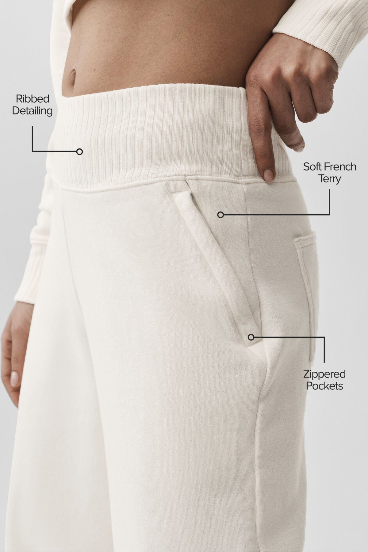 Alo Yoga Serenity Wide Leg Sweatpant - Ivory - imagen 2