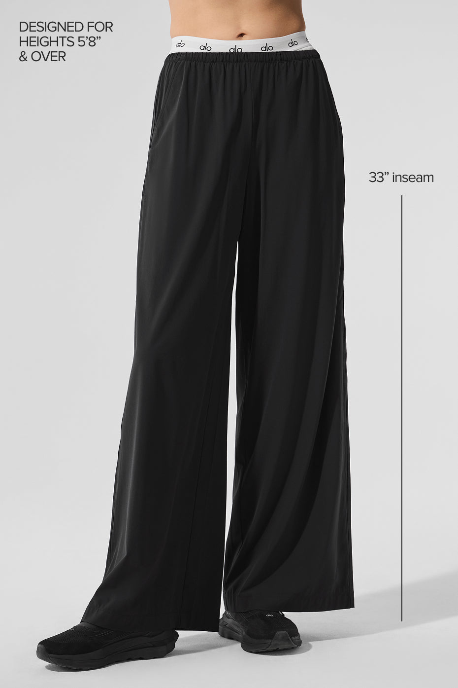 Alo Yoga Breezy Wide Leg Pant (Long) - Black - imagen 2