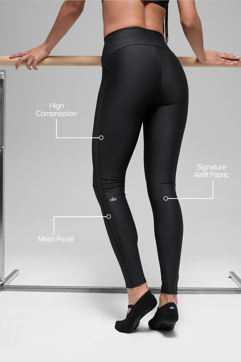 Alo Yoga Airlift High-Waist Mesh Infatuation Legging - Black - imagen 2