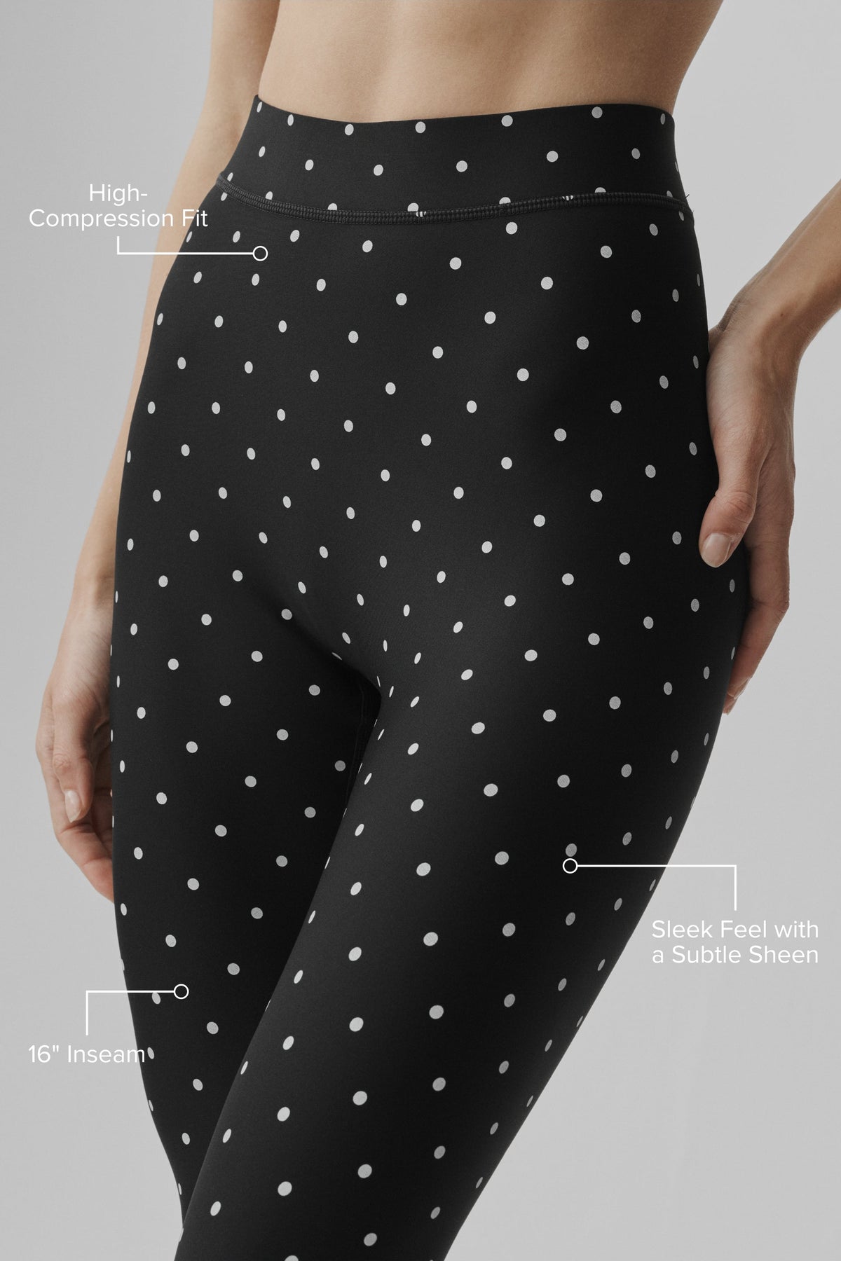 Alo Yoga Airlift Polka Dot High-Waist Iconic 90's Capri - Black/White - imagen 2