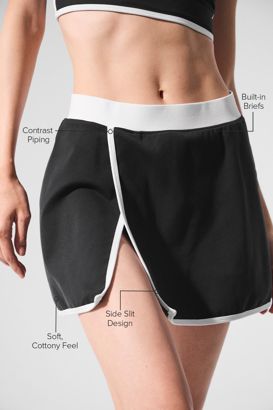Alo Yoga Airbrush Streamlined Skirt - Black/White - imagen 2