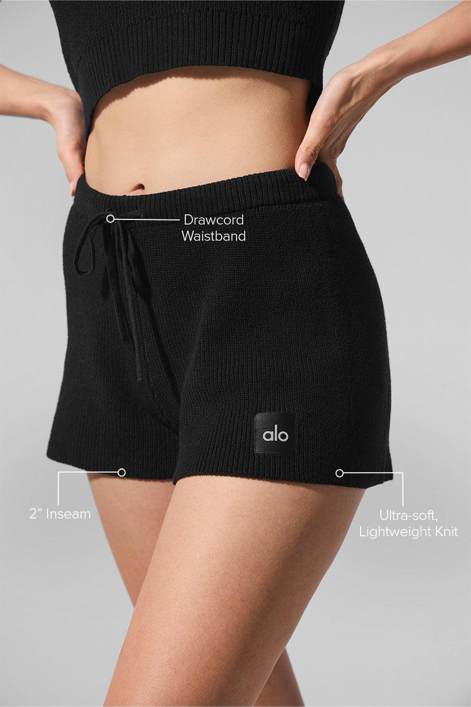 Alo Yoga Supernatural Sweater Short - Black - imagen 2