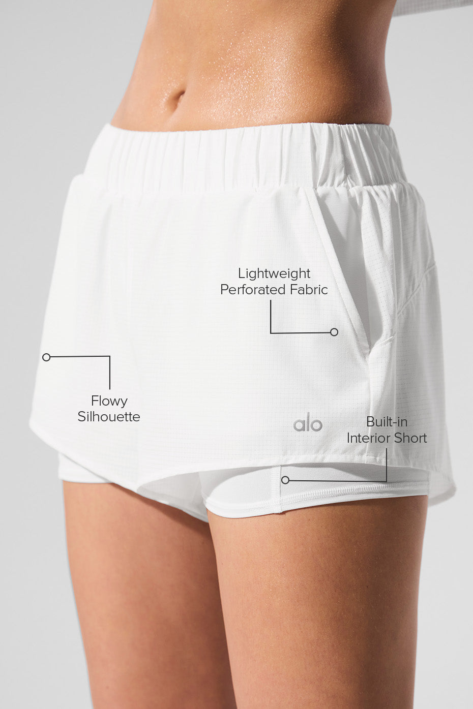 Alo Yoga Sport Star Short - White - imagen 2