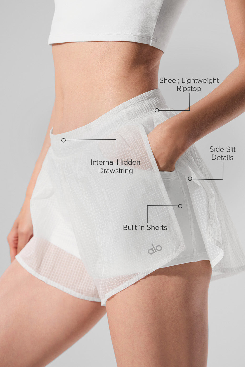 Alo Yoga Game Time Short - White - imagen 2