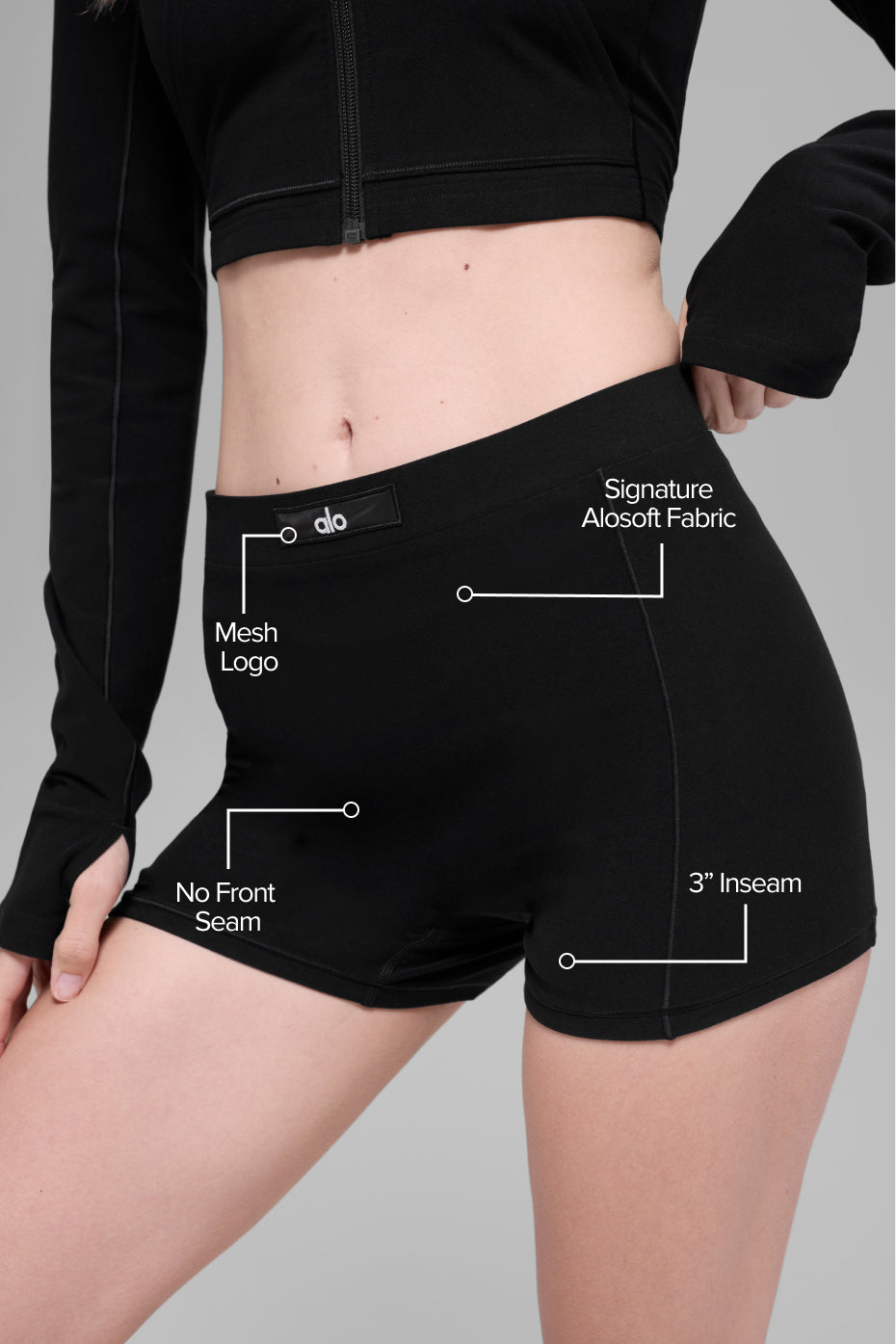Alo Yoga Alosoft Sincere Micro Short - Black - imagen 2
