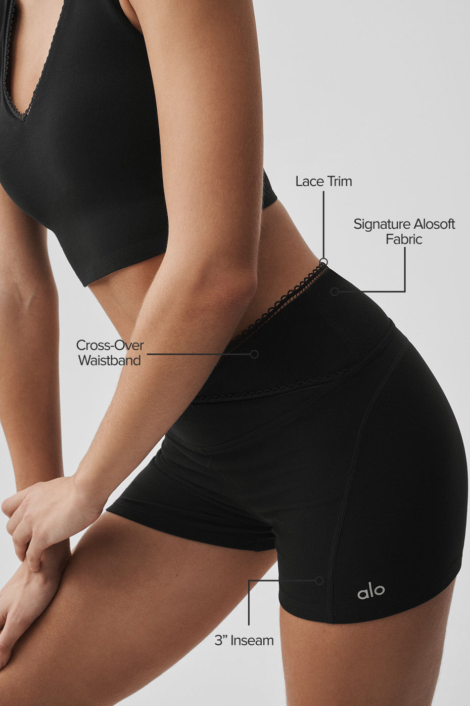 Alo Yoga 3" Alosoft Affection Short - Black - imagen 2