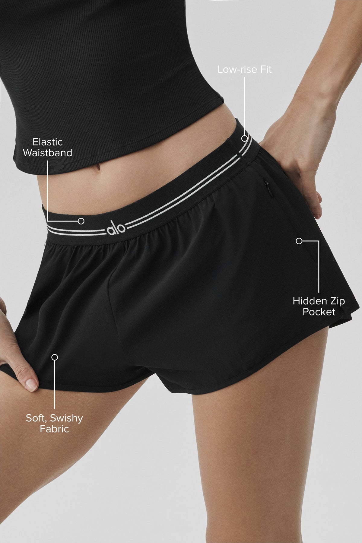 Alo Yoga Full Stride Micro Running Short - Black - imagen 2