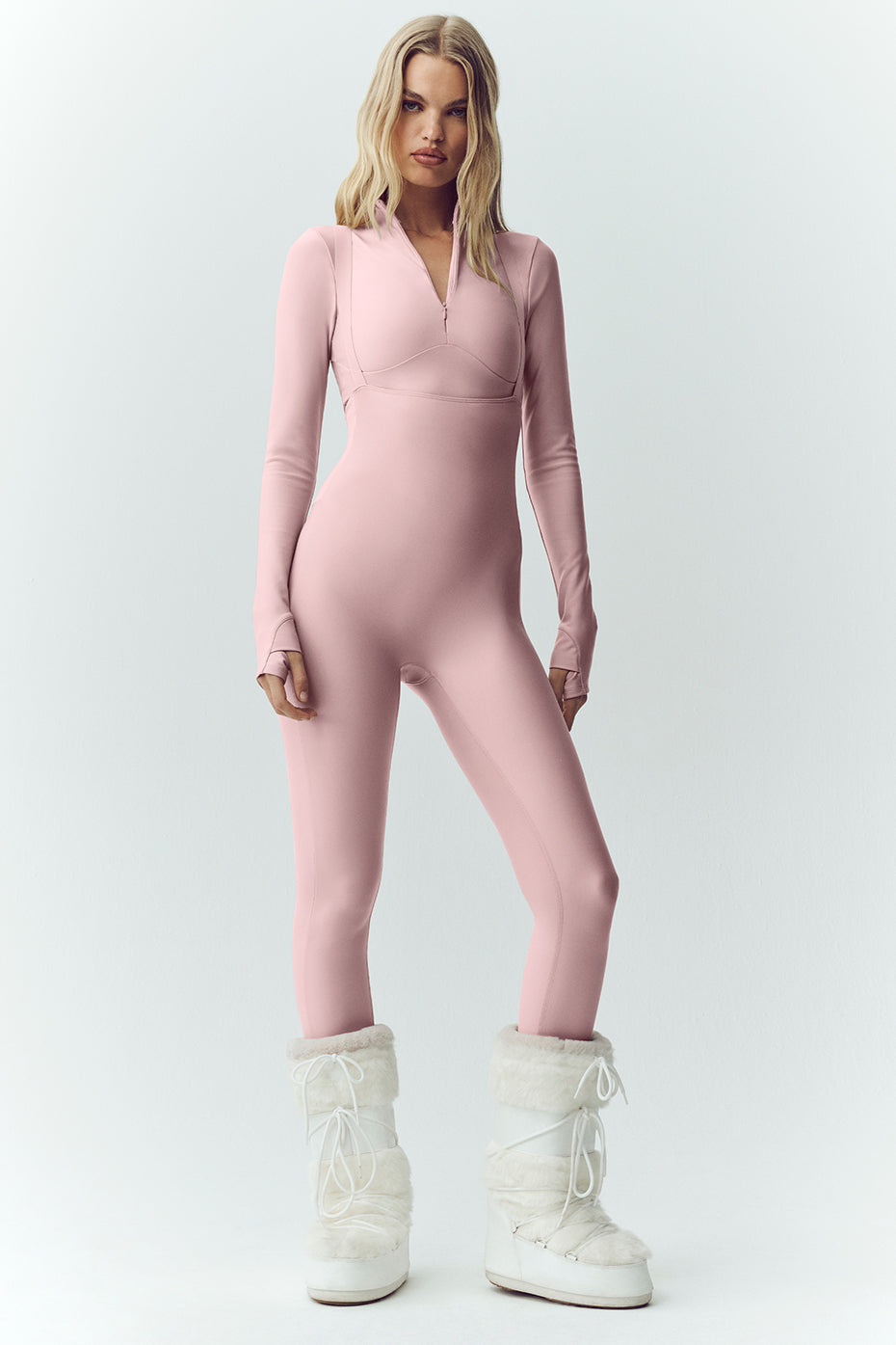 Alo Yoga Airlift Winter Warm Ski Time Bib - Pink Champagne - imagen 1