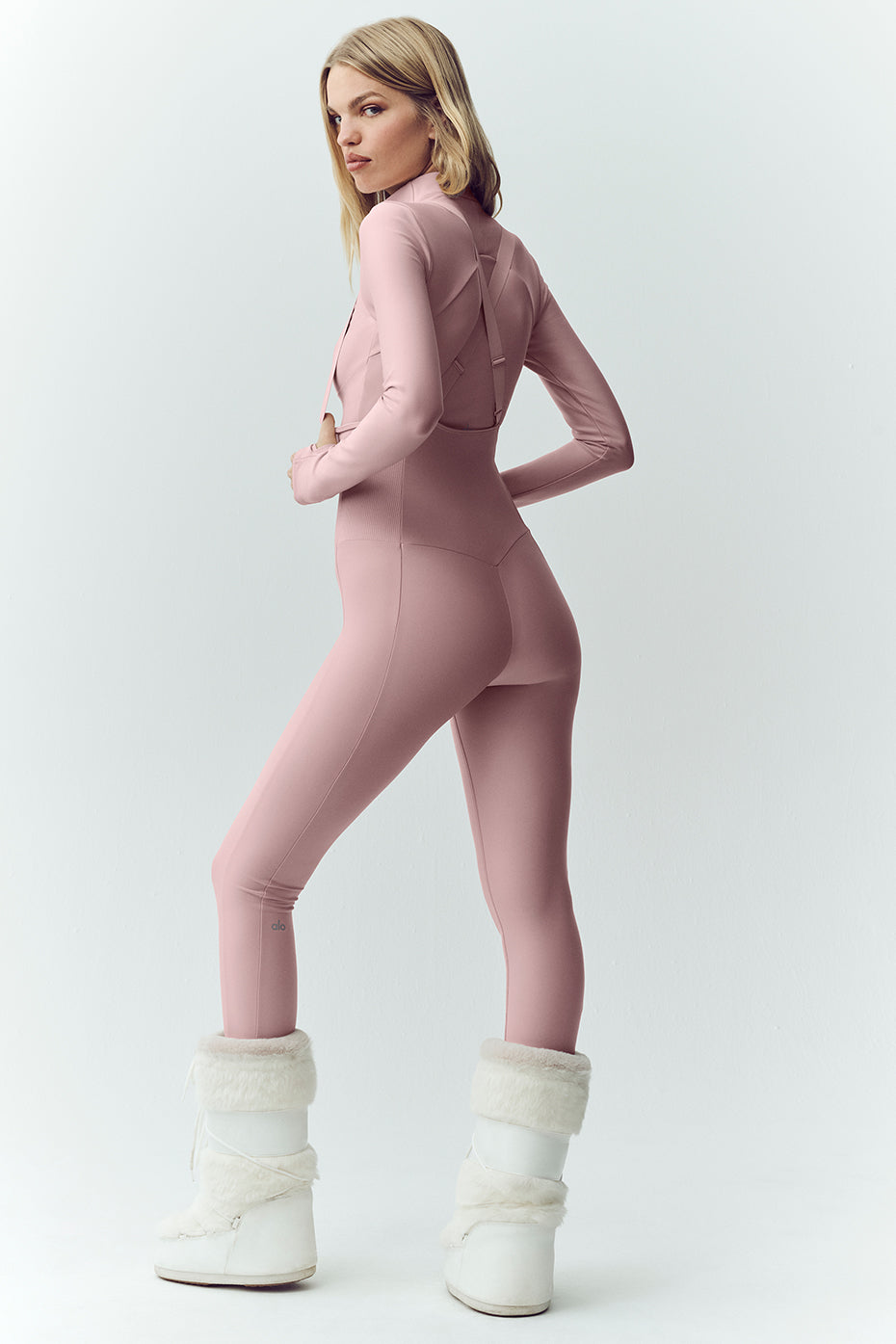 Alo Yoga Airlift Winter Warm Ski Time Bib - Pink Champagne - imagen 2