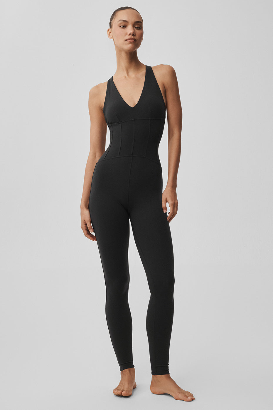 Alo Yoga Airbrush Sparks Fly Corset Onesie - Black - imagen 1