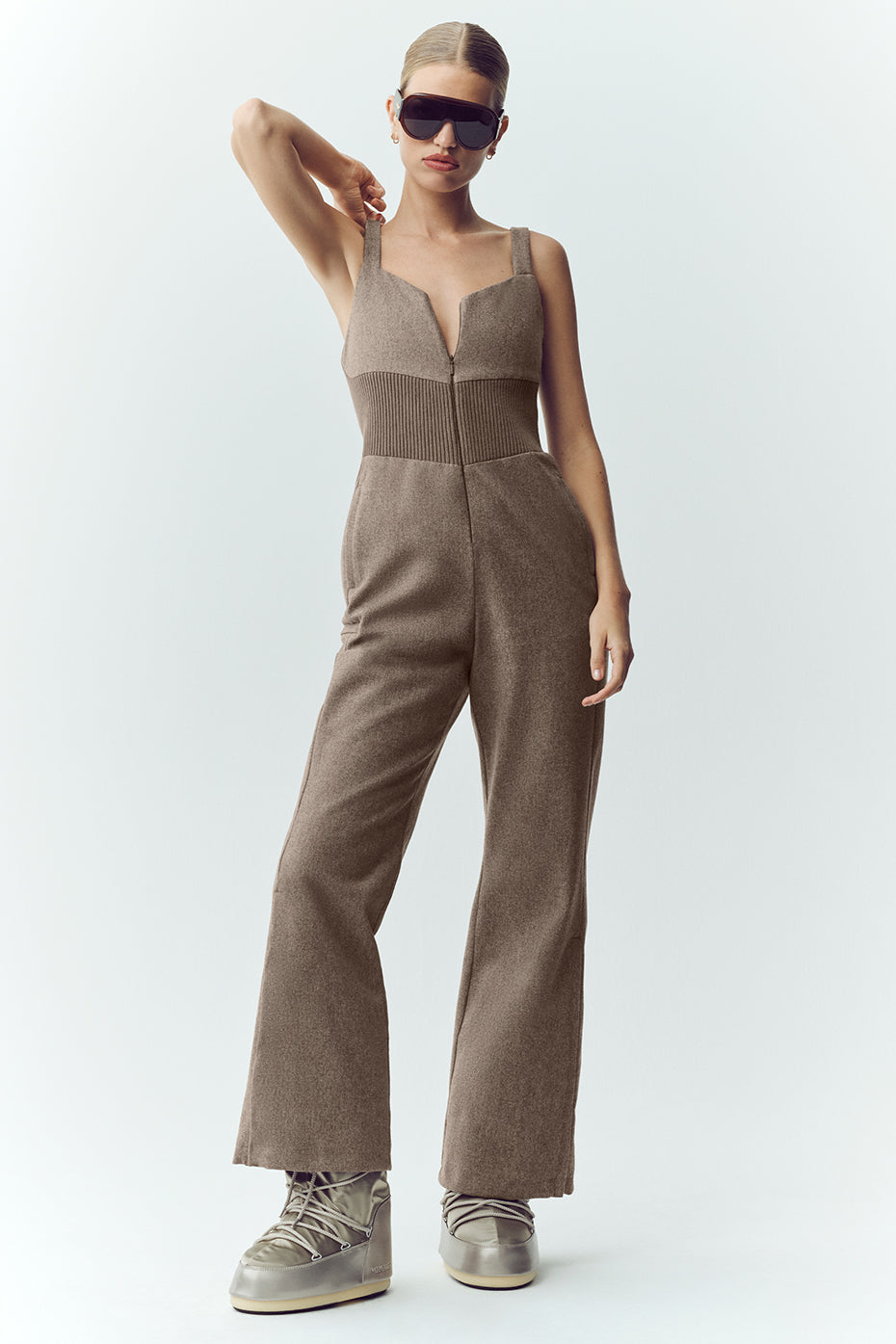 Alo Yoga Wool Blend Bunny Slope Bib - Alpine Cocoa Heather - imagen 1