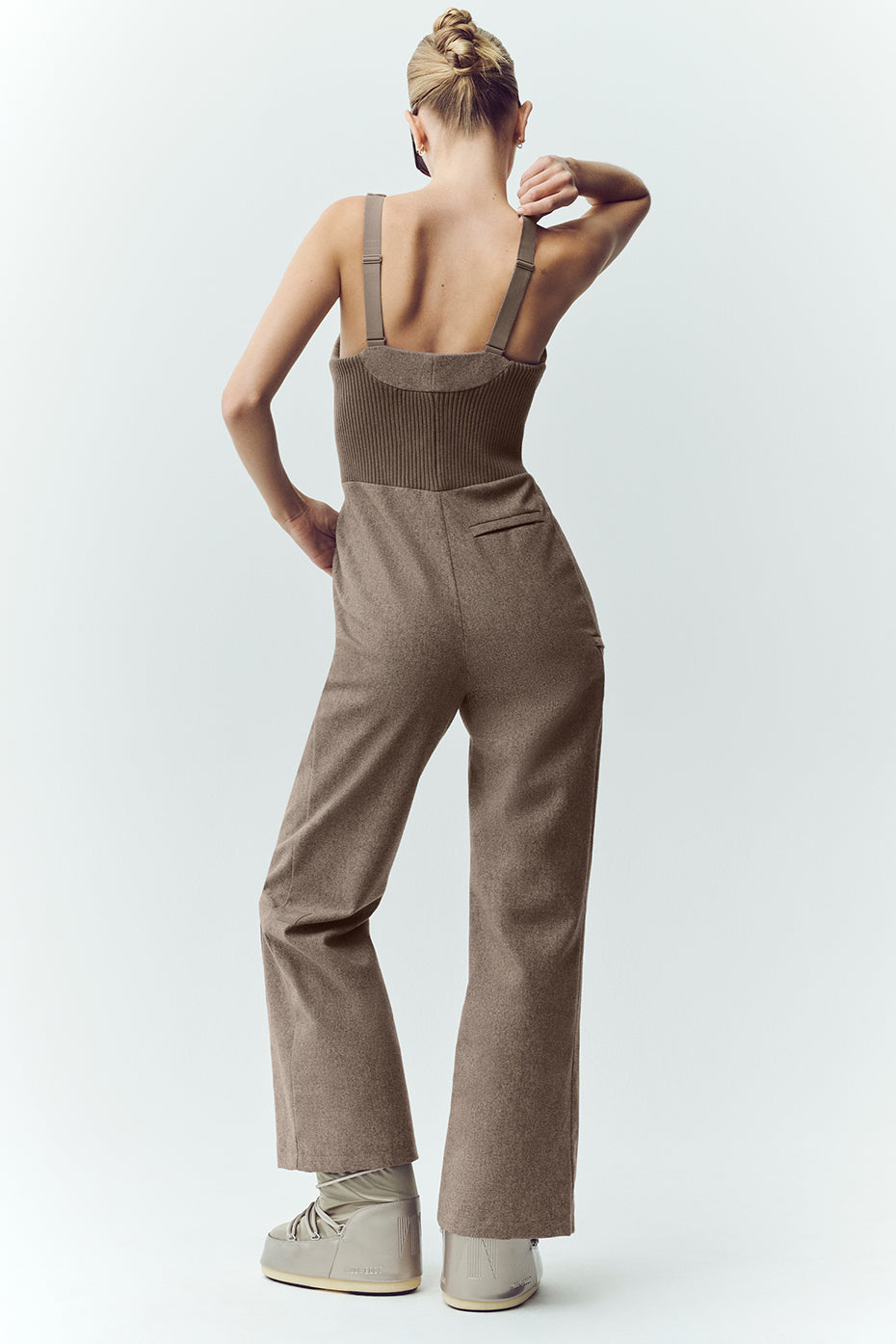 Alo Yoga Wool Blend Bunny Slope Bib - Alpine Cocoa Heather - imagen 2