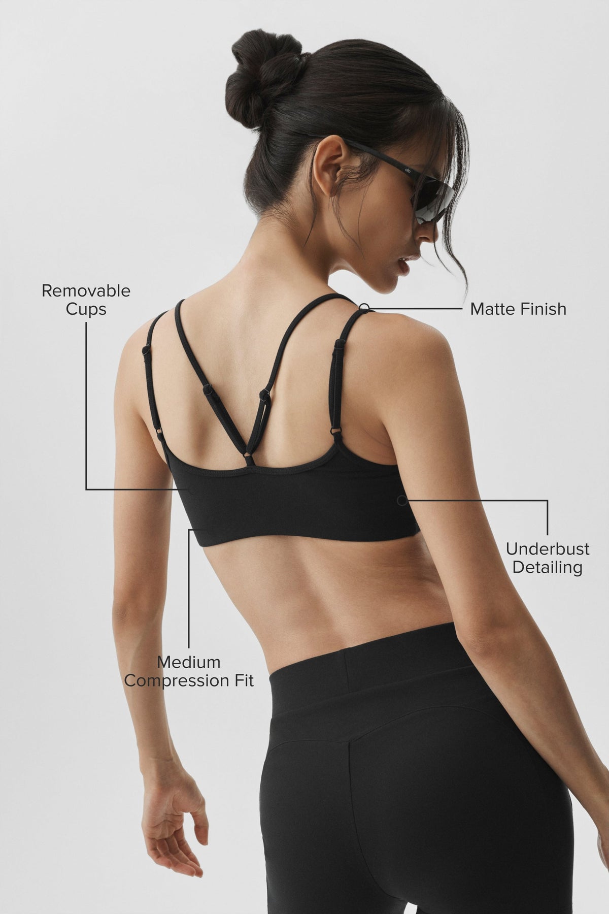 Alo Yoga Airbrush Aura Bra - Black - imagen 2