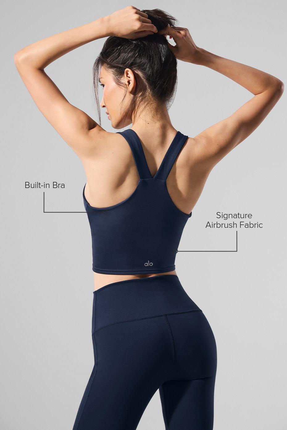 Alo Yoga Airbrush Real Bra Tank - Navy - imagen 2