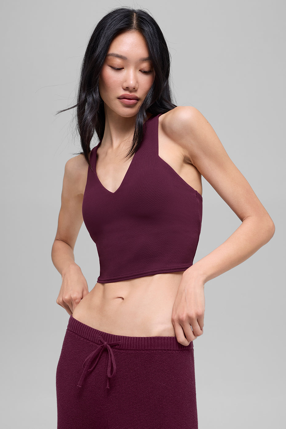 Alo Yoga Airbrush Real Bra Tank - Burgundy - imagen 4