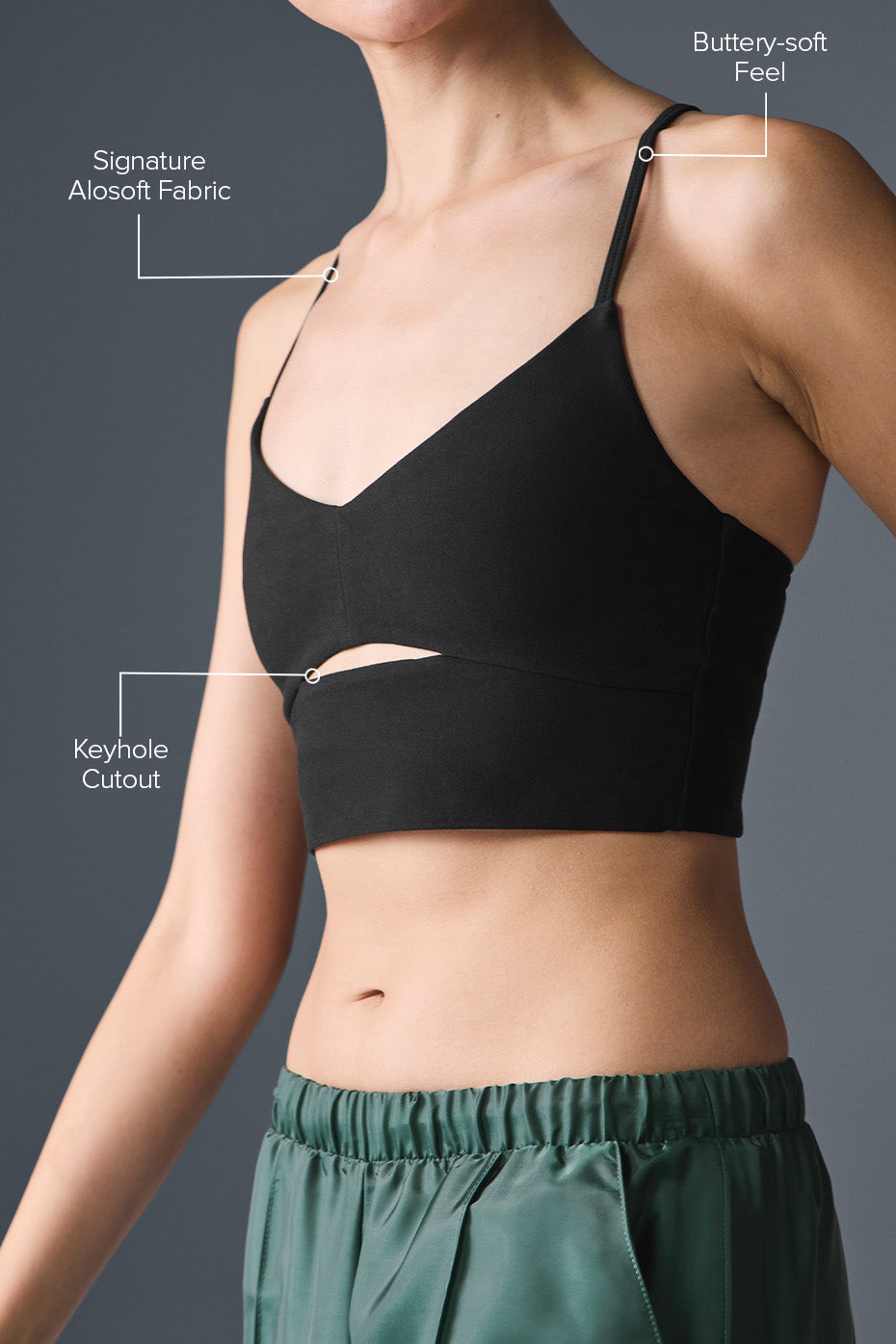 Alo Yoga Alosoft Highlight Bra - Black - imagen 2