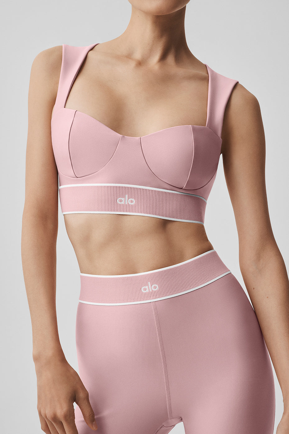 Alo Yoga Airlift Alignment Bra - Vintage Pink/White - imagen 3
