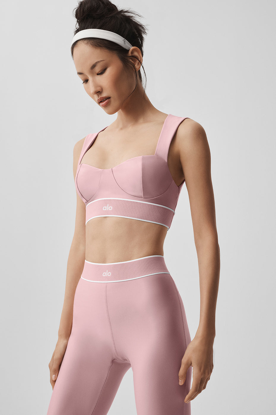 Alo Yoga Airlift Alignment Bra - Vintage Pink/White - imagen 2