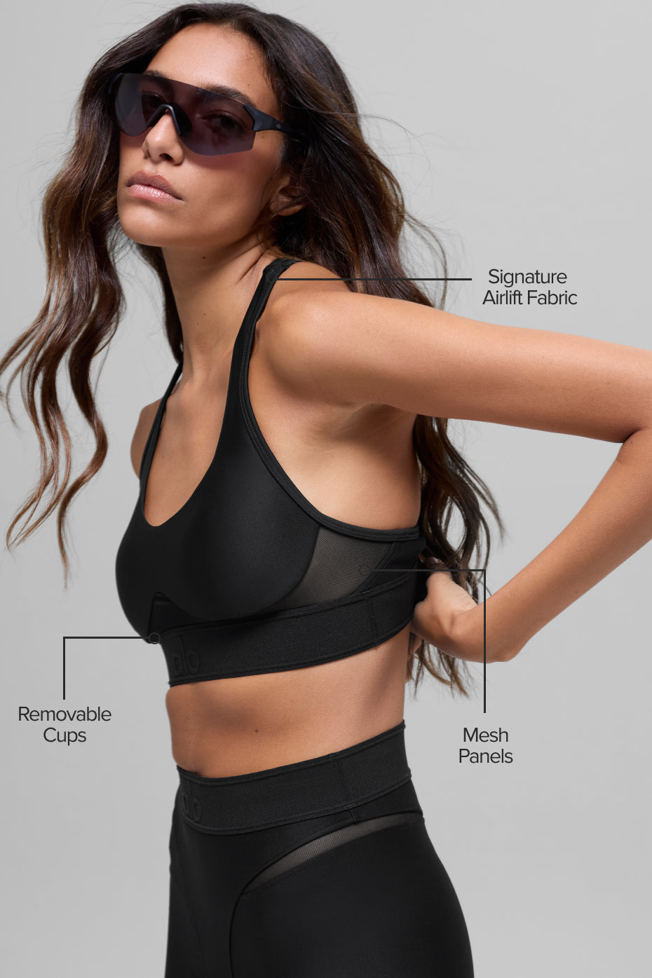 Alo Yoga Airlift Rebel Bra - Black - imagen 2