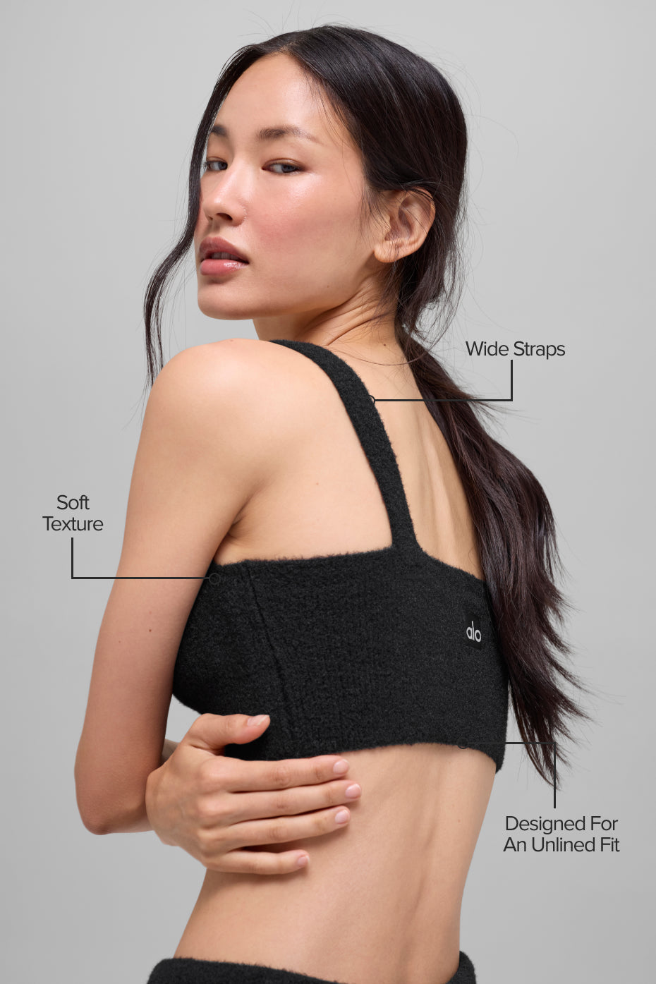 Alo Yoga Snuggle Up Sweater Bra - Black - imagen 2