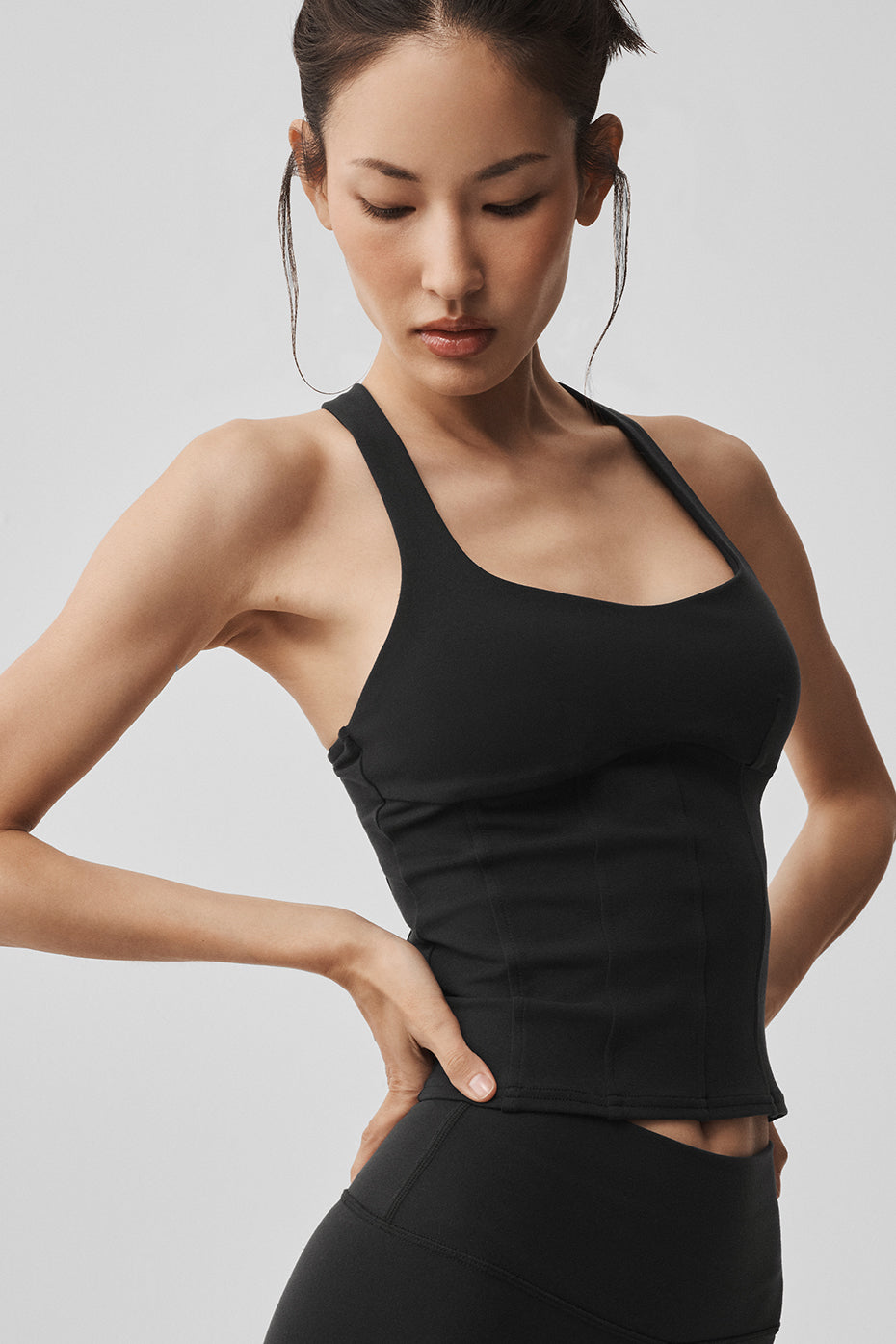 Alo Yoga Airbrush Sparks Fly Corset Tank - Black - imagen 1