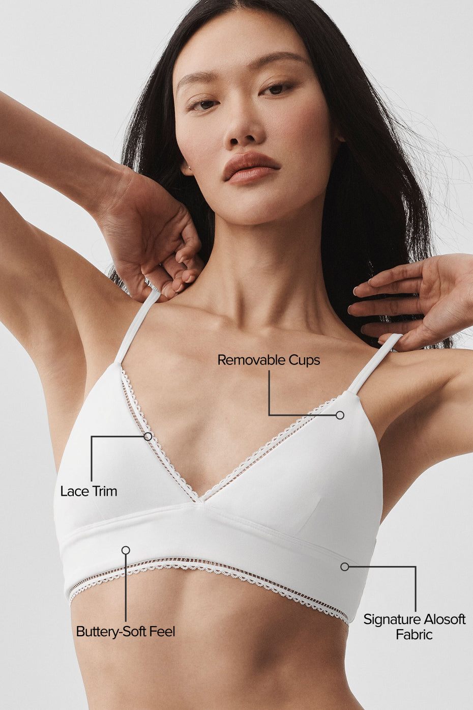Alo Yoga Alosoft Affection Bra - White - imagen 2