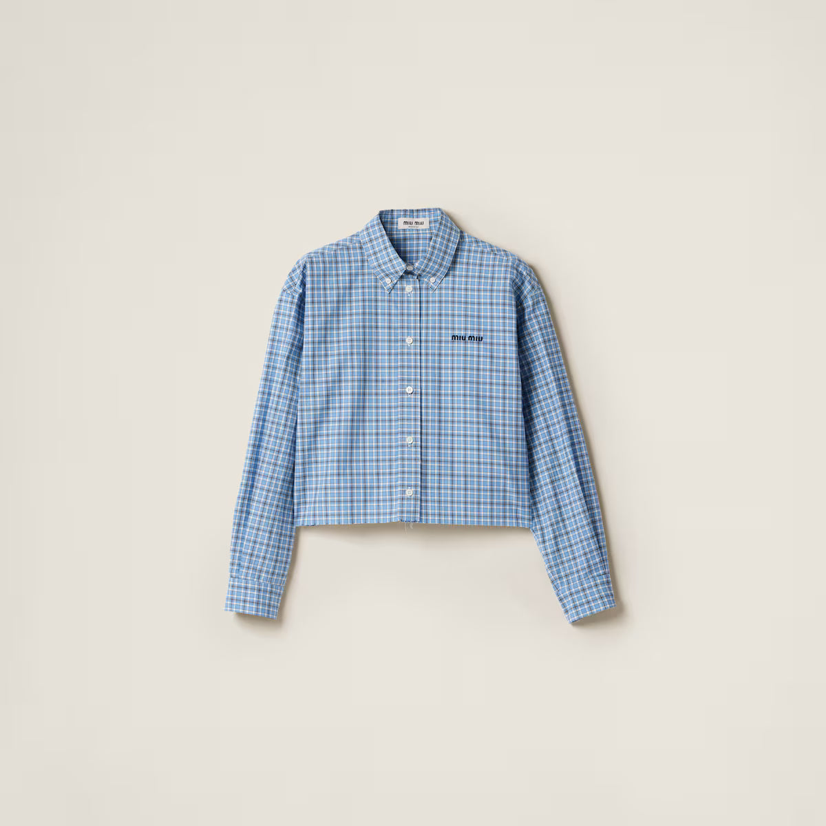 Miu Miu Camisa de popelín a cuadro