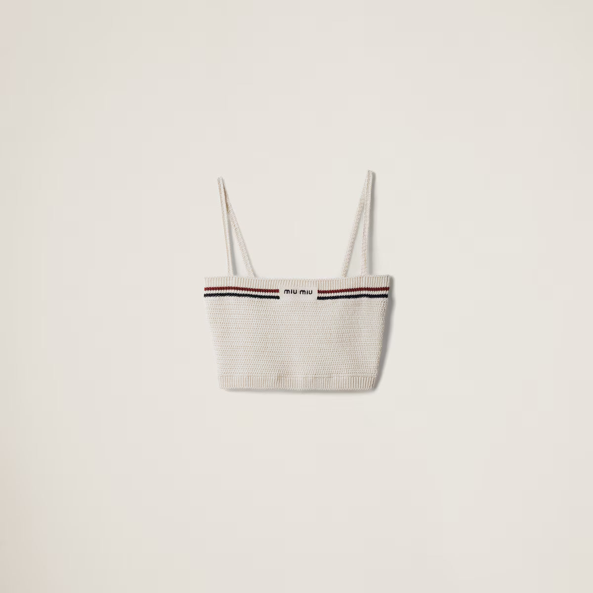 Miu Miu Top de punto de algodón