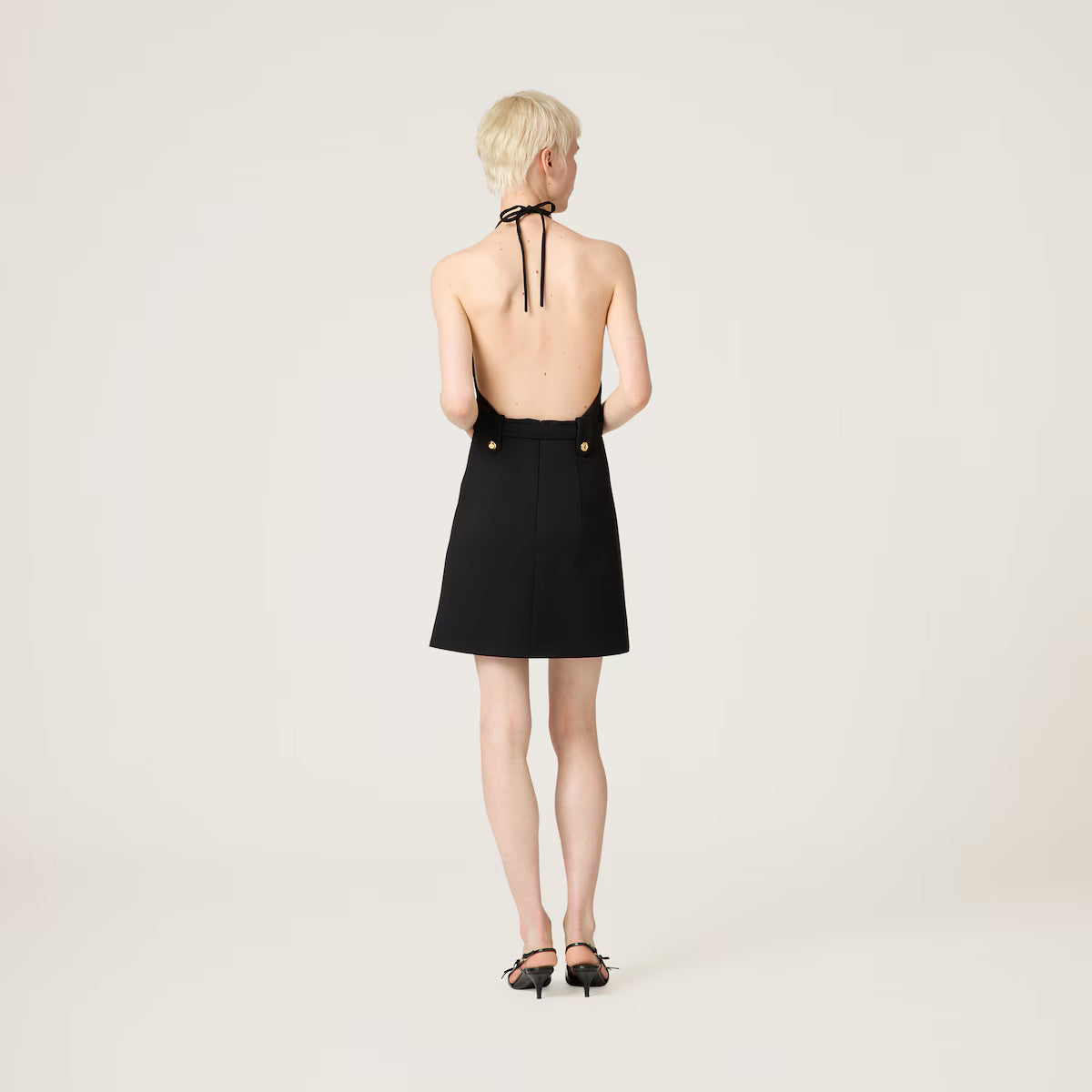 Vestido Miu Miu halter en grain de poudre