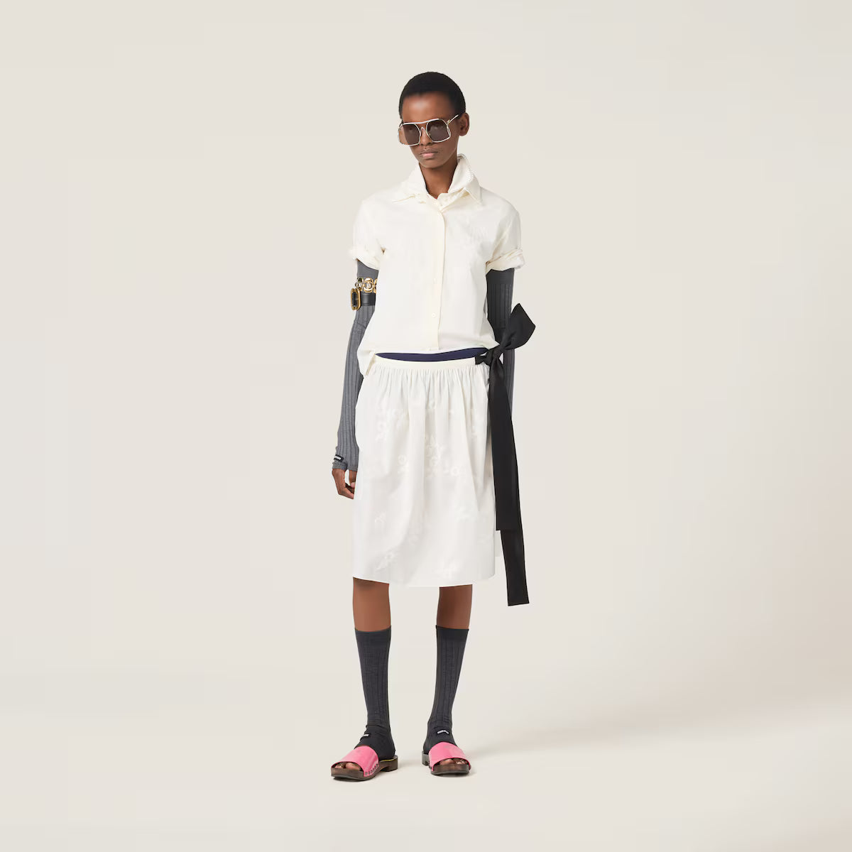 Miu Miu Camisa de batista con bordados