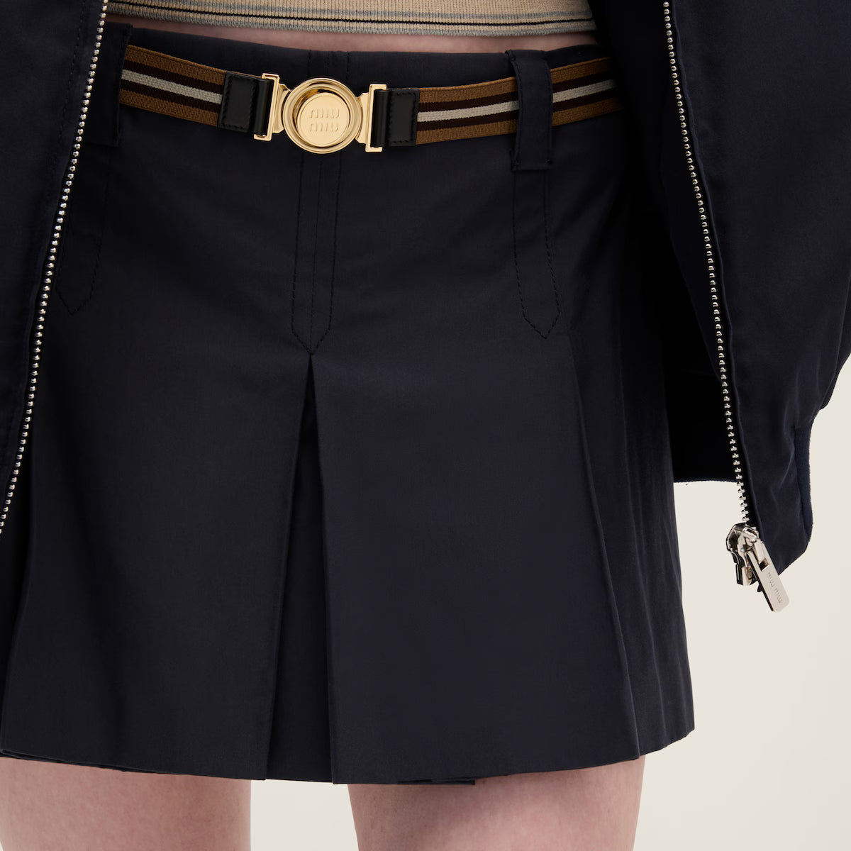 Miu Miu Minifalda de algodón Panamá