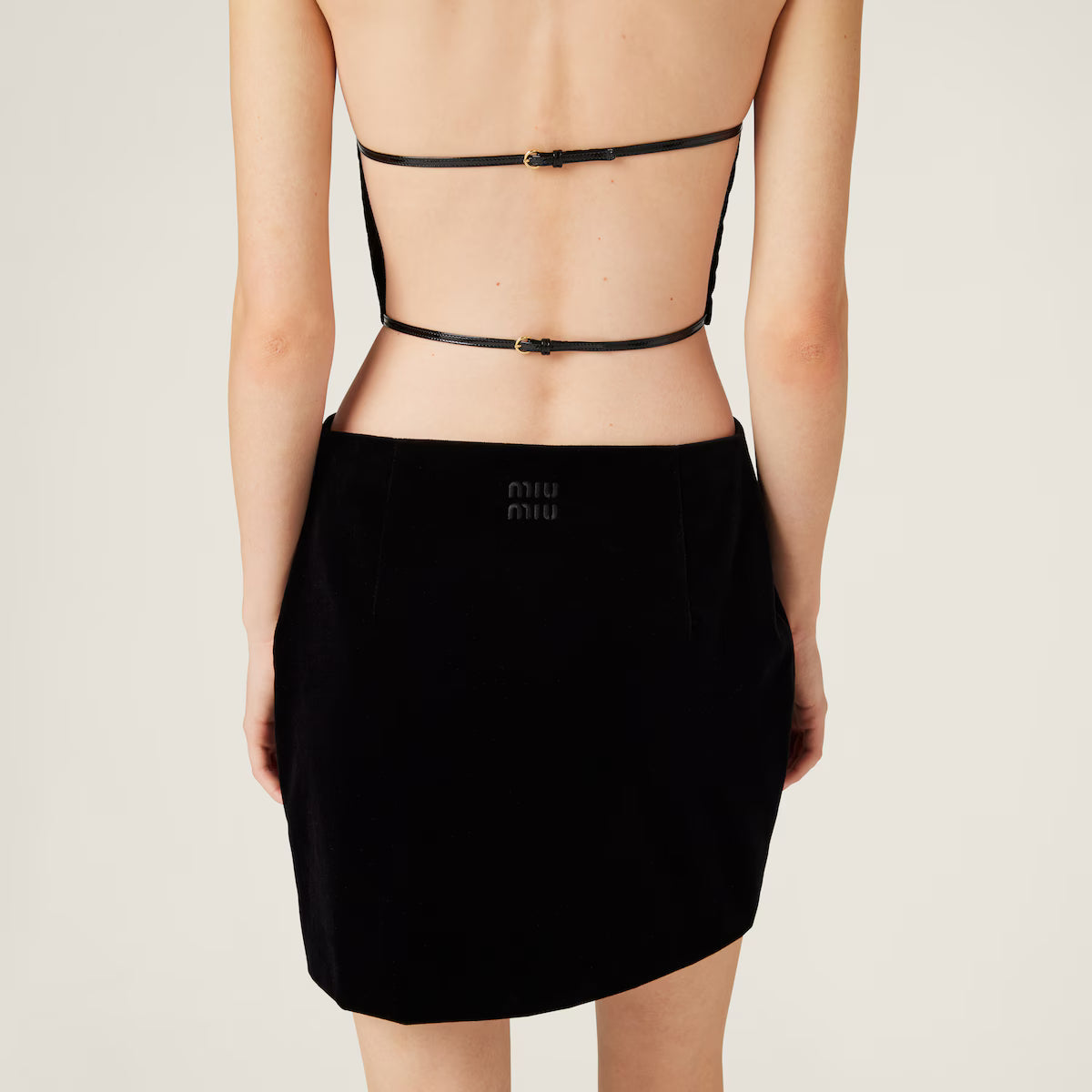 Miu Miu Minifalda de terciopelo elástico
