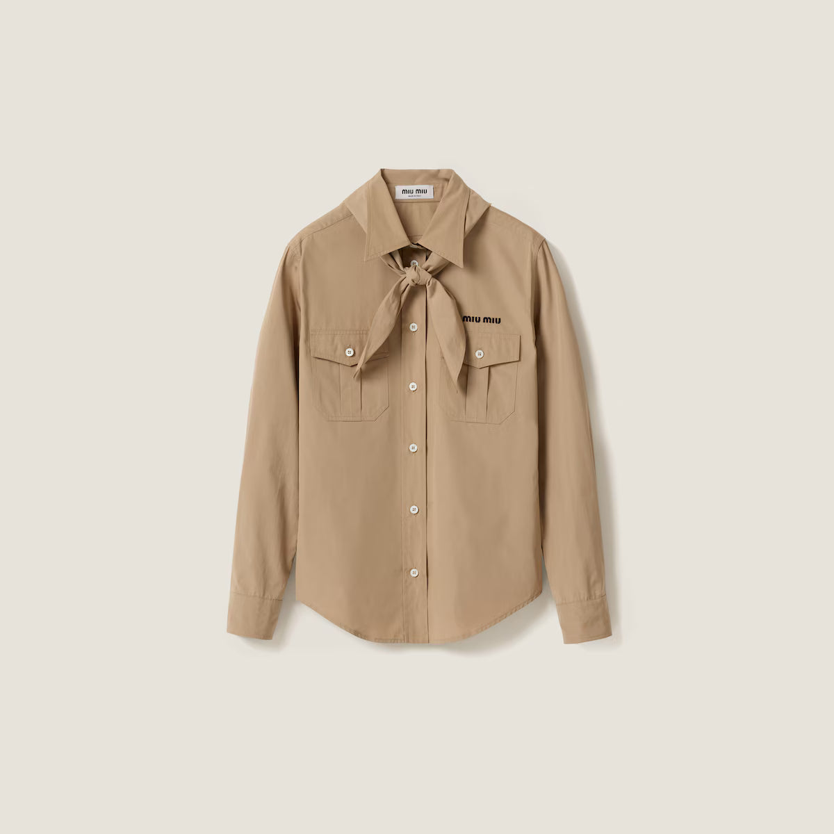Miu Miu Camisa de popelín con bufanda