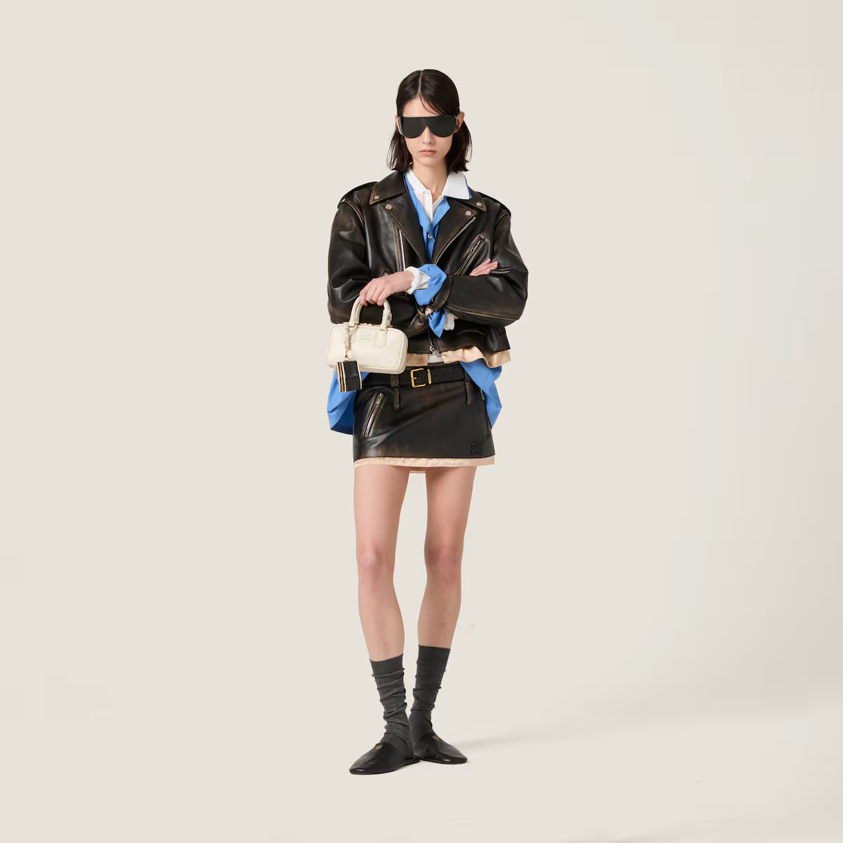 Miu Miu Falda de napa