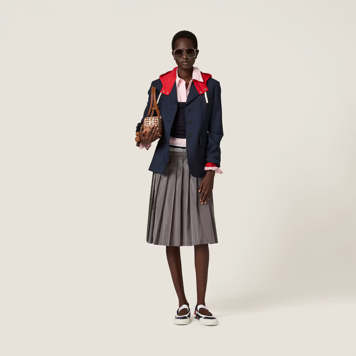 Miu Miu Falda de seda técnica