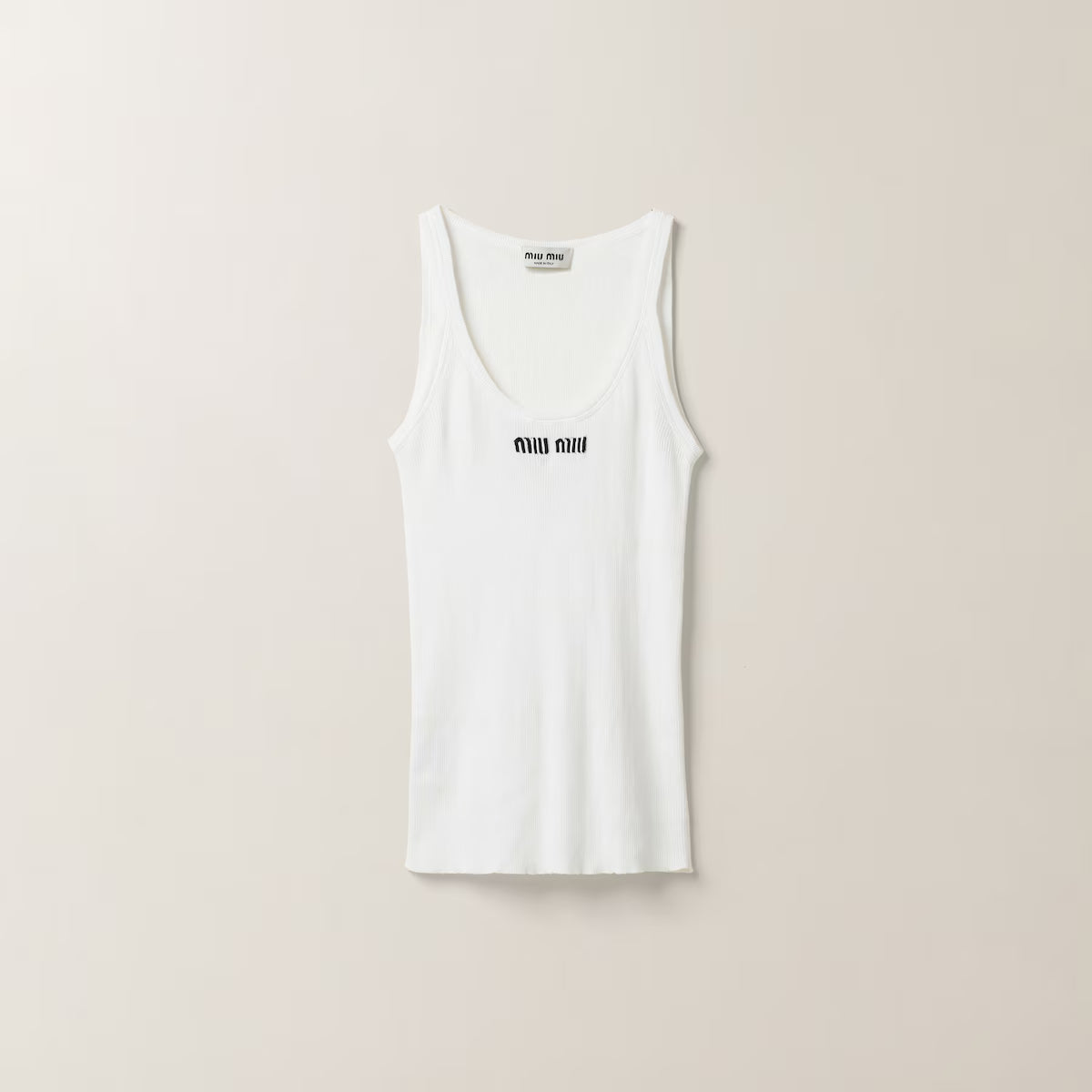 Miu Miu Camiseta de tirantes de punto de algodón
