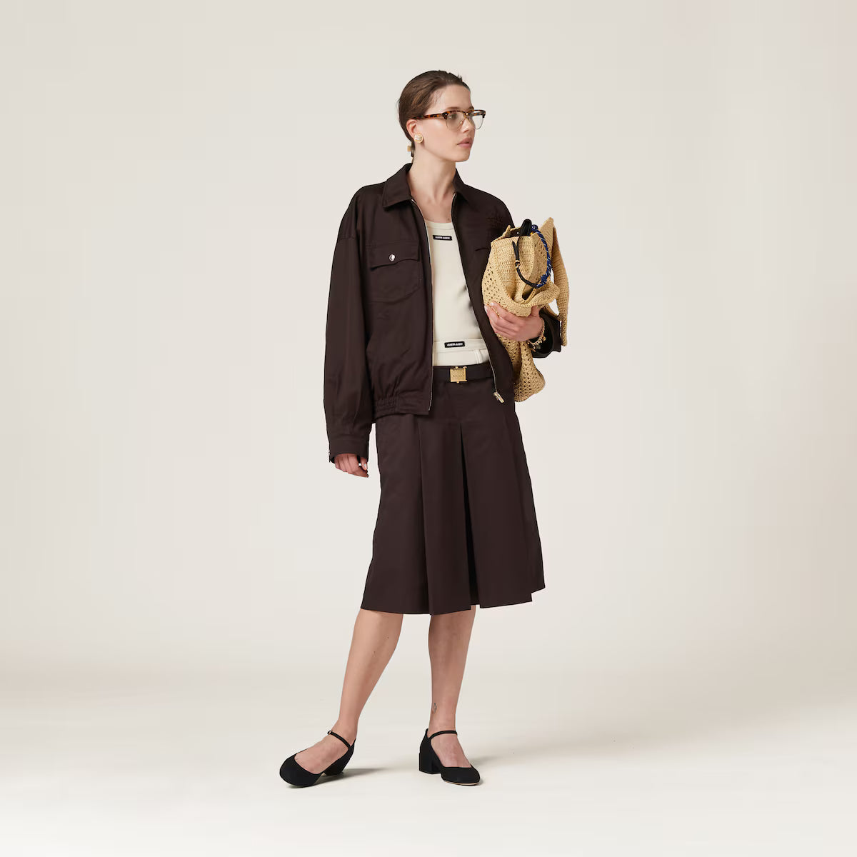 Miu Miu Falda de gabardina