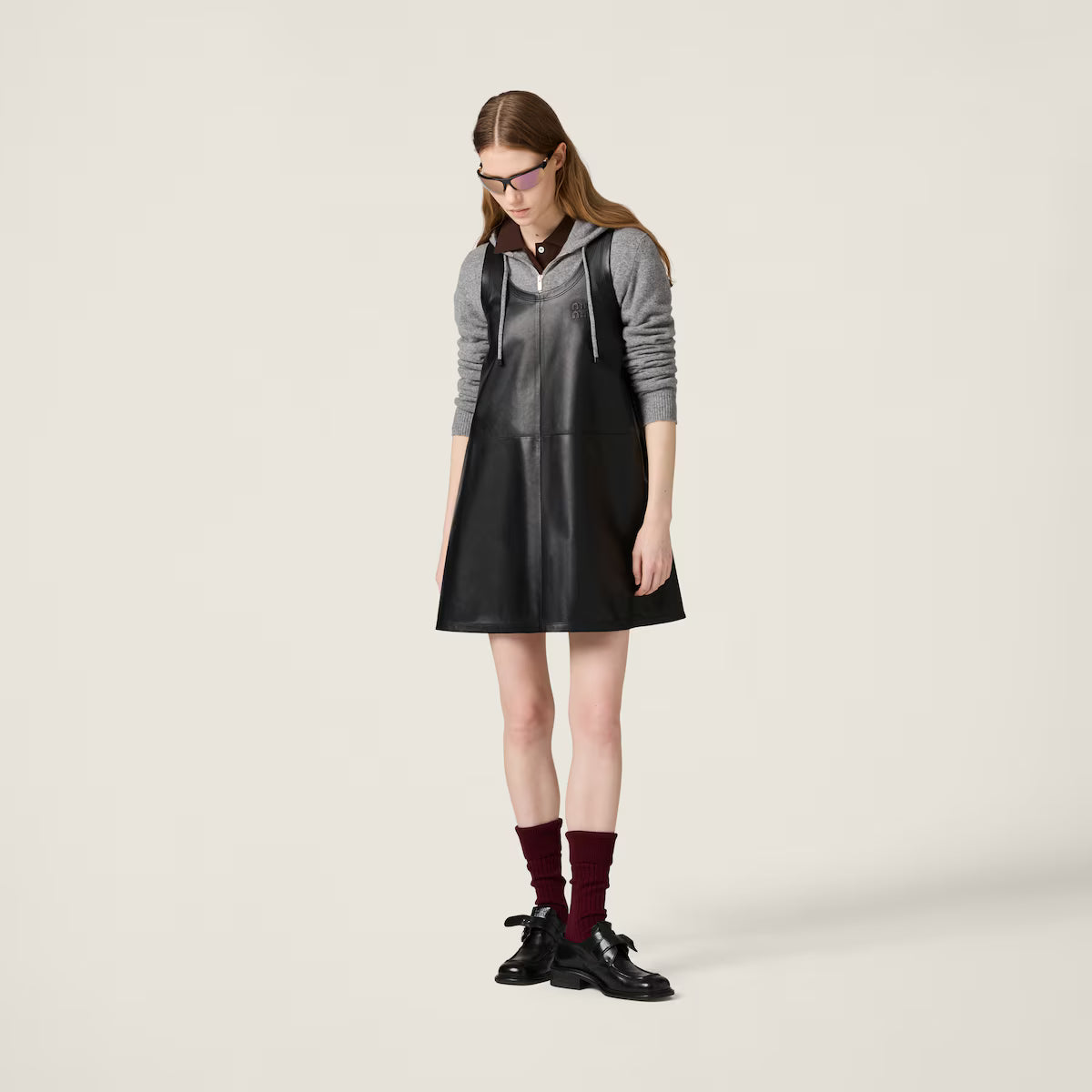 Minivestido Miu Miu de napa