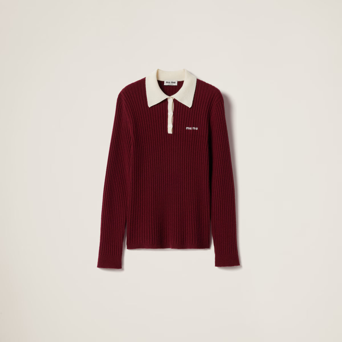 Miu Miu Polo de cachemir acanalado