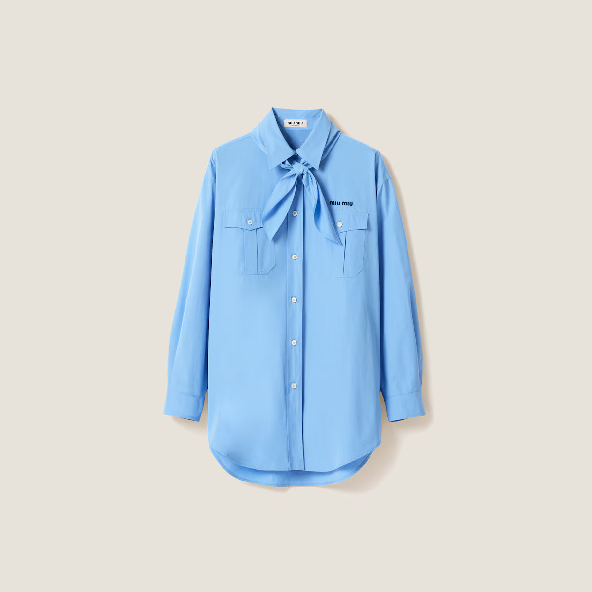 Miu Miu Camisa de popelín con bufanda